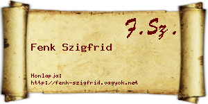 Fenk Szigfrid névjegykártya